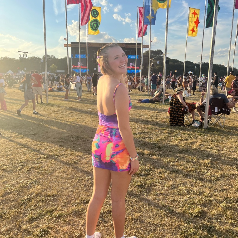 Colorful Whitefox abstract mini dress in the size small